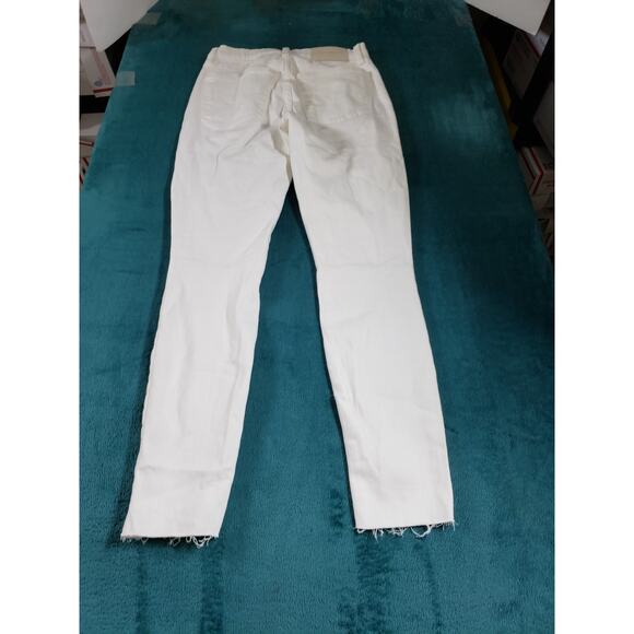 Lucky Brand Jeans Size 2 Women White Stretch Fray Hem High Rise Skinny Bridgette - Picture 12 of 15